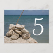 Rotsen op het strand Tafel Nummer Briefkaart (Achterkant)