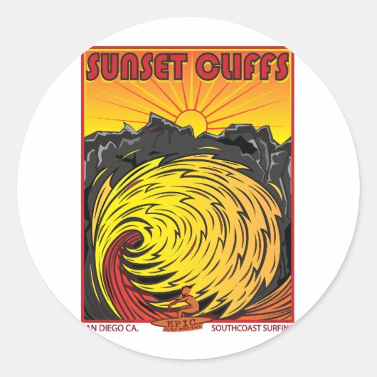 ROTSEN VAN SAN DIEGO CA. RONDE STICKER (Voorkant)