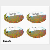 Rotsformatie Devil's Head boven Chimney Rock Ovale Sticker (Vel)