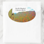 Rotsformatie Devil's Head boven Chimney Rock Ovale Sticker (Tas)