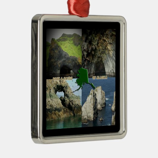 Rotsformaties en grotten in Alaska-collage Metalen Ornament (Rechts)