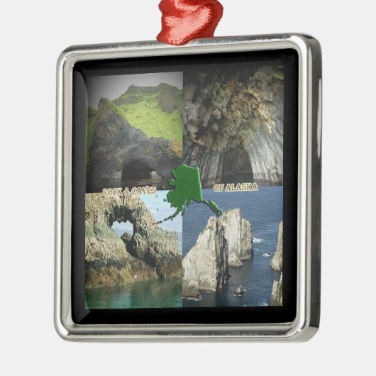 Rotsformaties en grotten in Alaska-collage Metalen Ornament (Links)