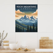Rotsgebergte – Oude Reisposter van Canada Poster (Keuken)