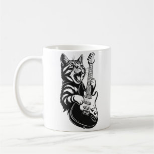 Rotskat die elektrische gitaar speelt Leuke muzi Koffiemok