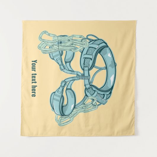 Rotsklimharnas met snelle trekkingen wandkleed (Voorkant (horizontaal))