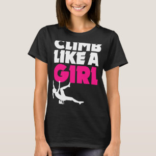 Rotsklimmen als een meisje vrouwen beklimmen Bould T-shirt