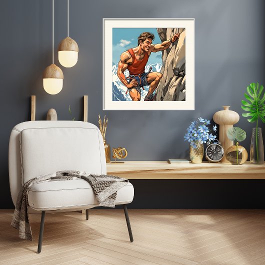 Rotsklimmen in de Zwitserse Alpen Afdrukken Poster