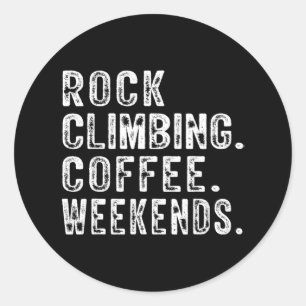 Rotsklimmen Koffee Weekends Ronde Sticker