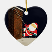 Rotsklimmen met kerstcadeau keramisch ornament (Voorkant)