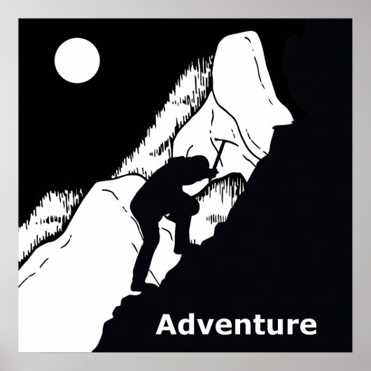 rotsklimmen rockclimbing poster (Voorkant)