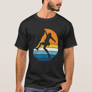 Rotsklimmen Sport Retro Zonsondergang Klimmer T-shirt