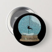 Rotsklimmer touw afweren sneeuw wereldbol uniek ronde button 7,6 cm (Voorkant /achterkant)