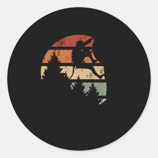  rotsklimretrorbouldezaal, klimmen ronde sticker (Voorkant)
