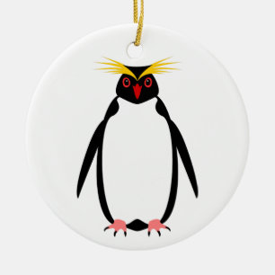 Rotspinguïn of macaroni keramisch ornament