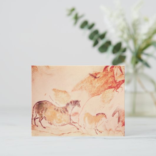 Rotsschildering van paarden, c.17000 v.Chr Briefkaart (Staand voorkant)