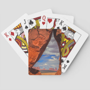 Rotsvenster naar Monument Valley, AZ Speelkaarten
