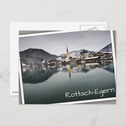 Rottach-Egern in het Tegernsee, Beieren in de wint Briefkaart (Voorkant / Achterkant)
