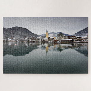 Rottach-Egern in het Tegernsee, Beieren in de wint Legpuzzel