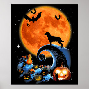 rotte hond maanpompoen halloween costuum gift poster
