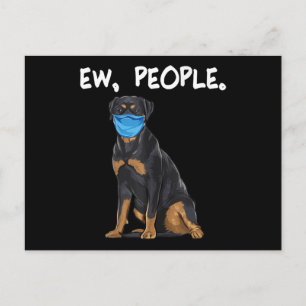 rotte hond met gezichtsmasker aankondigingskaart
