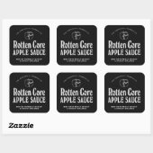 Rotten Core Apple Sauce - apotheeklabels Vierkante Sticker (Vel)