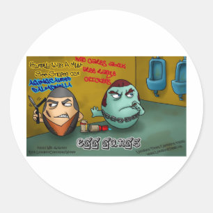 Rotten Egg Gangs Grappige T-shirts Mokken Kaarten Ronde Sticker