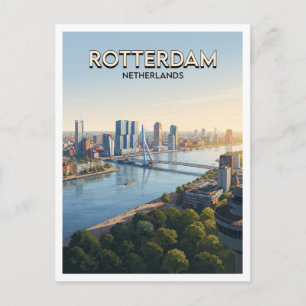 Rotterdam Silhouet vanuit de Euromast Nederland Briefkaart