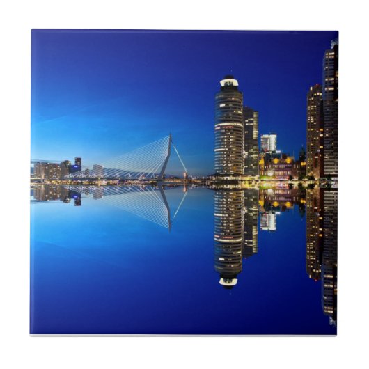 Rotterdam Skyline Cityscape Tegeltje (Voorkant)