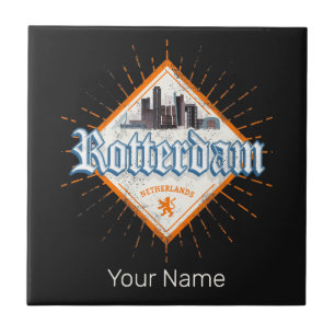 Rotterdamse stad Nederland Skyline Nederlandse Vin Tegeltje