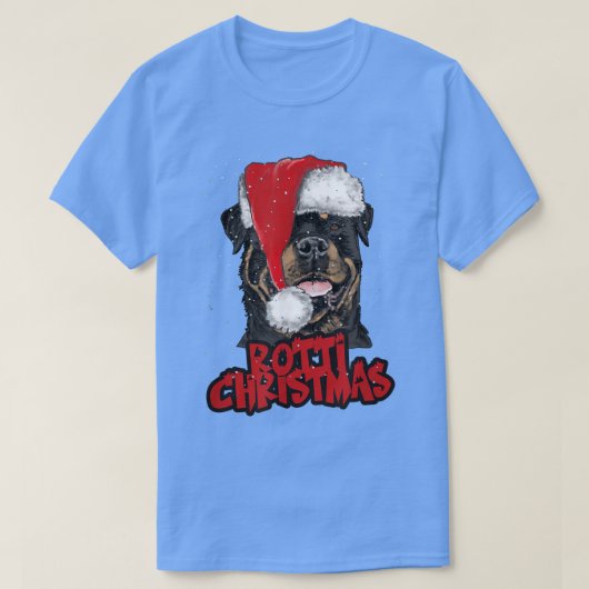 Rotti-kerstrottweiler met kerstPet in T-shirt (Design voorkant)