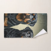 Rottie et son bébé (Serviette à main)