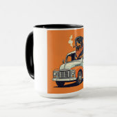 Rottie in de vrachtwagen werkt mok (Voorkant links)