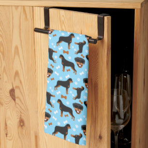 Rottie Rottweiler Blue Kitchen Towel Theedoek