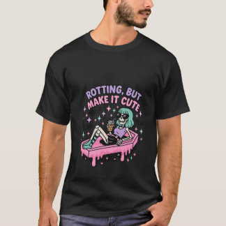 Rotting maar maak het Schattige pastel Gothic skel T-shirt