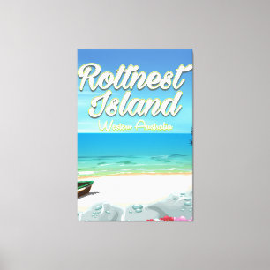 Rottnest Island Australië oceaan reisposter Canvas Afdruk