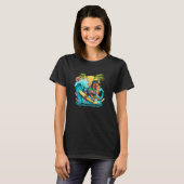 Rottweile Dogpng Surfing with Pineapple Pattern T-shirt (Voorkant volledig)