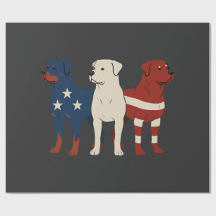 Rottweiler 4 juli Hondenliefhebber Mannen USA Vlag Cadeaupapier
