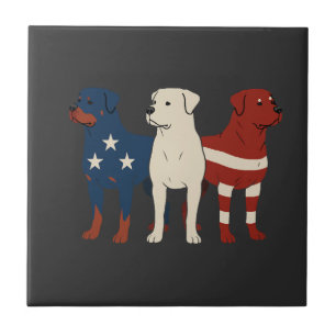 Rottweiler 4 juli Hondenliefhebber Mannen USA Vlag Tegeltje