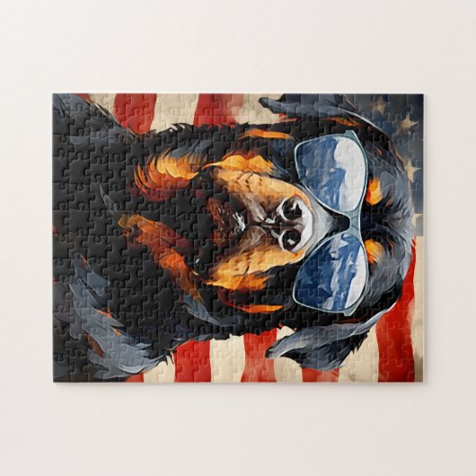 Rottweiler 4 juli Onafhankelijkheidsdag Legpuzzel (Horizontaal)