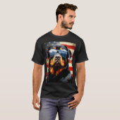 Rottweiler 4th van juli Amerikaanse vlag T-shirt (Voorkant volledig)