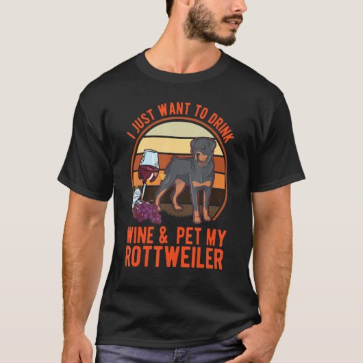 Rottweiler And Wine Rotti Rottweiler 1 T-shirt (Voorkant)