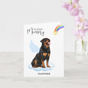 Rottweiler Angel Dog Memorial Pet verliest sympath Kaart