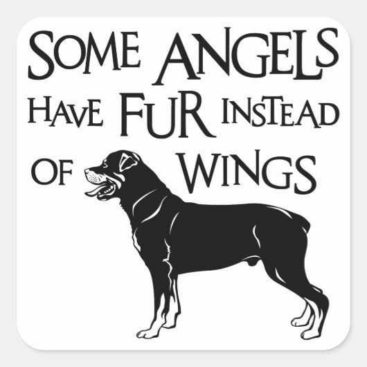 ROTTWEILER ANGEL VIERKANTE STICKER (Voorkant)