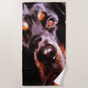 Rottweiler Artistic Pet Portait Strandlaken
