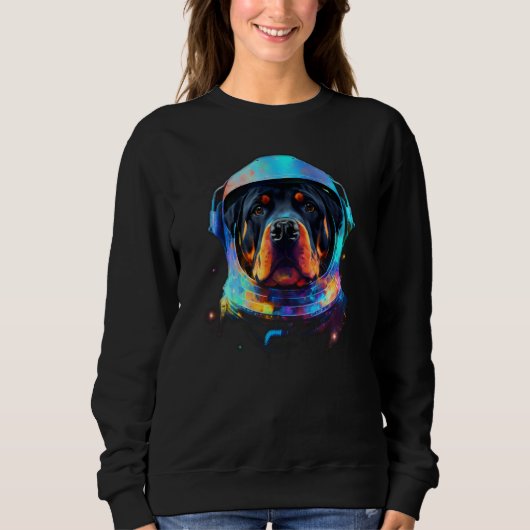 Rottweiler Astronaut Dog in Space Suit Planetary E Trui (Voorkant)