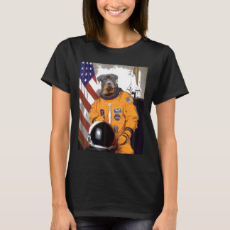 Rottweiler Astronaut Proud Patriotic T-shirt