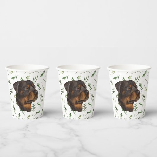 Rottweiler Baby shower Waterverf Thema Papieren Bekers (Multi)