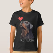 Rottweiler Best Buddy Dog Heart T-shirt (Voorkant)