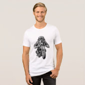 Rottweiler Biker Dog Tri-Blend Shirt (Voorkant volledig)