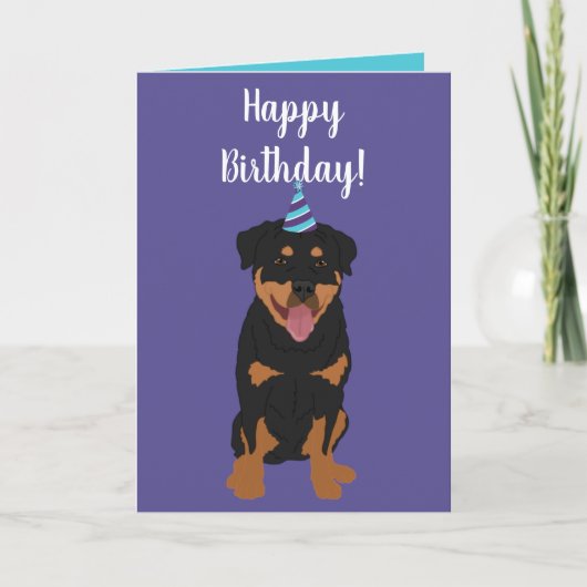 Rottweiler Birthday Feestdagen Kaart (Voorkant)